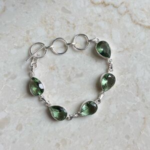 NWOT Sundance Sea Spray Bracelet, Green Amethyst, Sterling Silver